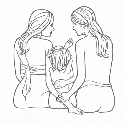 Mom And Two Daughters