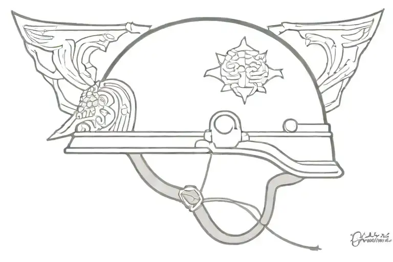 Military Helmet Adorned With Religious