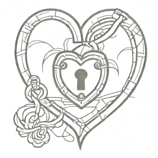 Broken Heart Shaped Lock