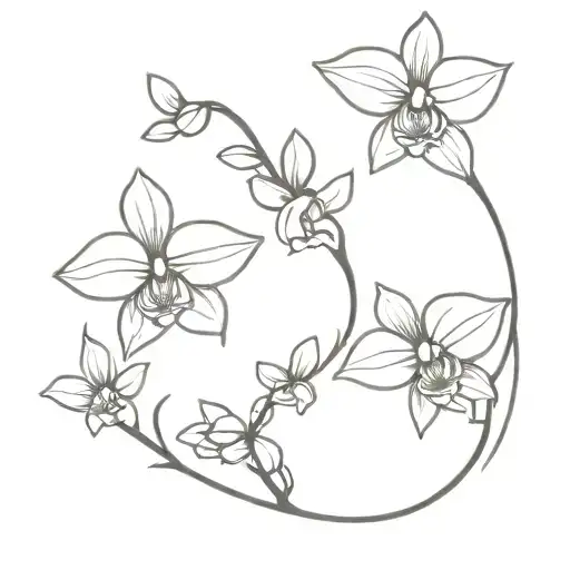 Orchid Flower And Angels Flying