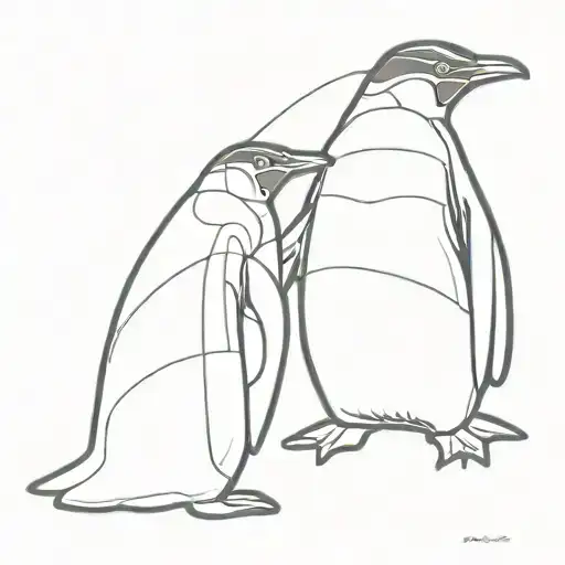 Penguin Using O And P Intertwined