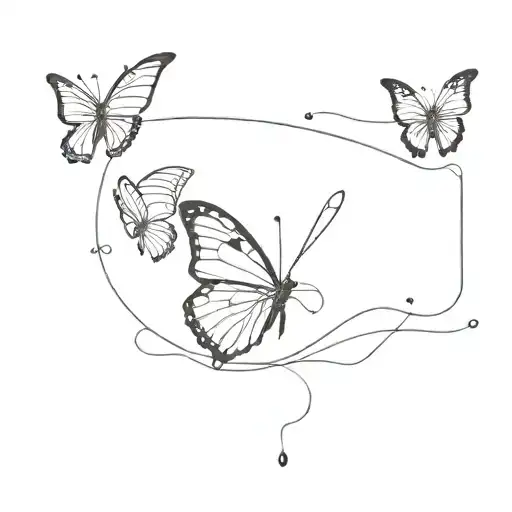 Line Tattoo Of 2 Semicolon Butterflies Flying