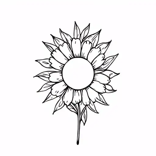 Forget Me Not Flower With A Sun Symbol