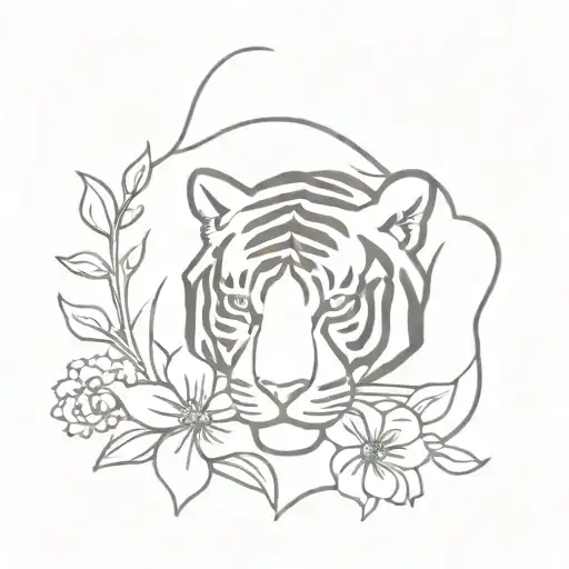 Lsu Tiger With Flowers