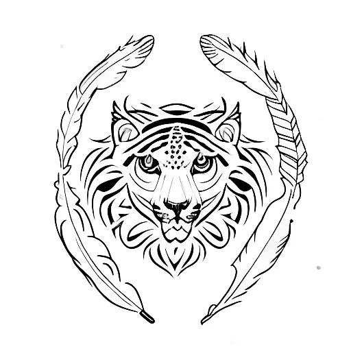 Hawk Feather With Snow Leopard Rosette