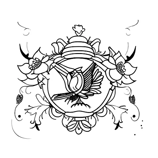 A Cardinal With A July Birth Flower And November Birth Flower