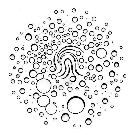 Circle With Water Drops Dripping On The Side