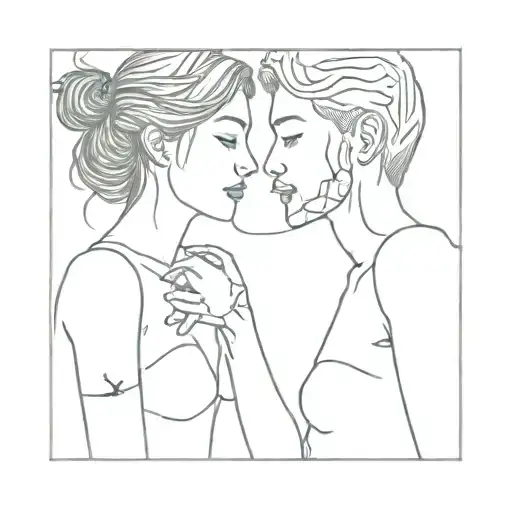 Broken Girl And Boy Kissing