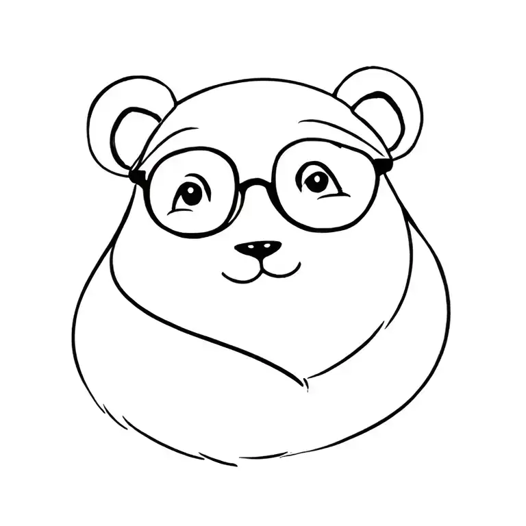 Panda Wearing Glasses Face Mole Sitting