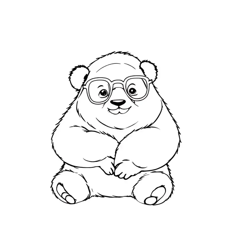 Panda Wearing Glasses Sitting