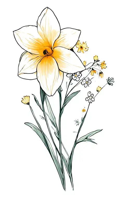 Wrap Sleeve Dainty Daffodil Forget-me-nots