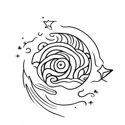 Ocean Wave With Star