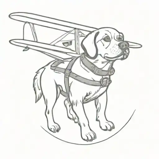Dog Pilot Flying A Plane