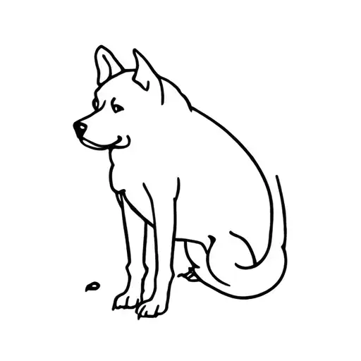 A Minimalist Silhouette Of A Dog In A Unique Pose