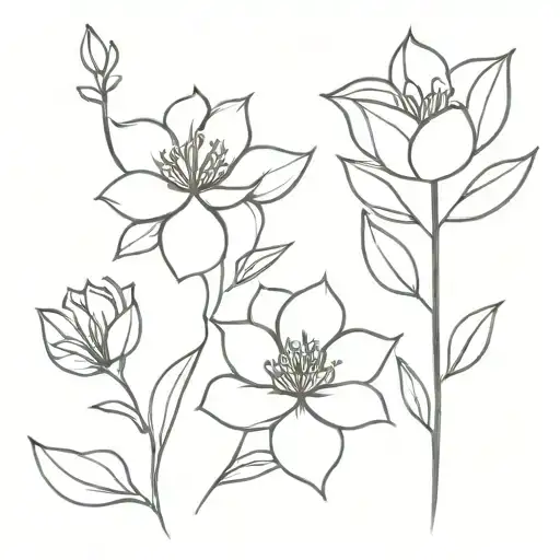 Large Medium And Small Flowers Growing