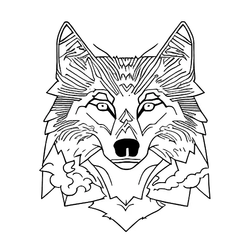 Wolf And Raven Head In Tao Shape