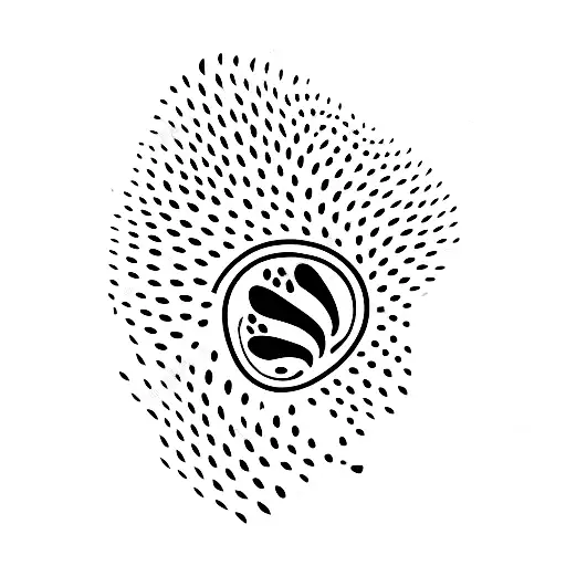 A Minimalist Tattoo Of A Dog Paw Print Formed By Musical Notes