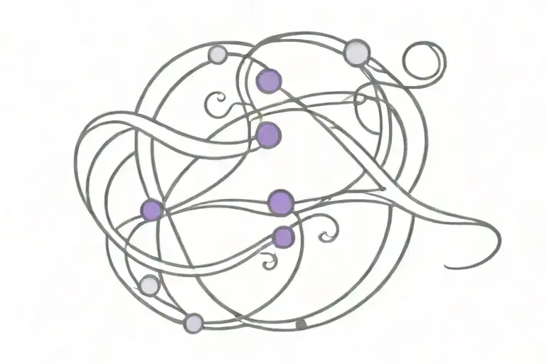 Infinity Symbol Untwined With Sapphire And Amethyst