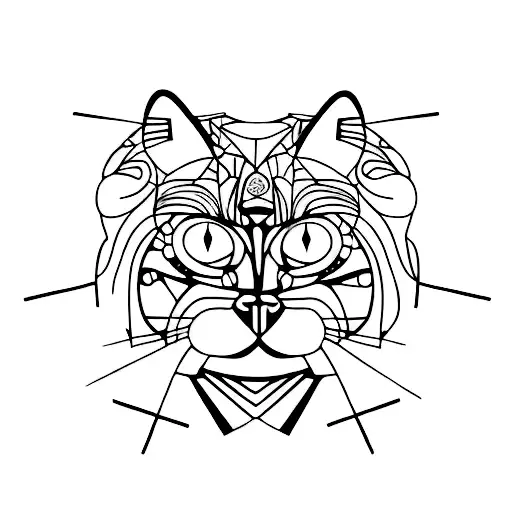 A Cat Made Up Of Intricate Geometric Patterns