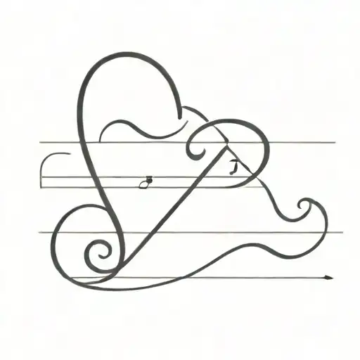 Heartbeat In A Music Sheet Forming The Shape