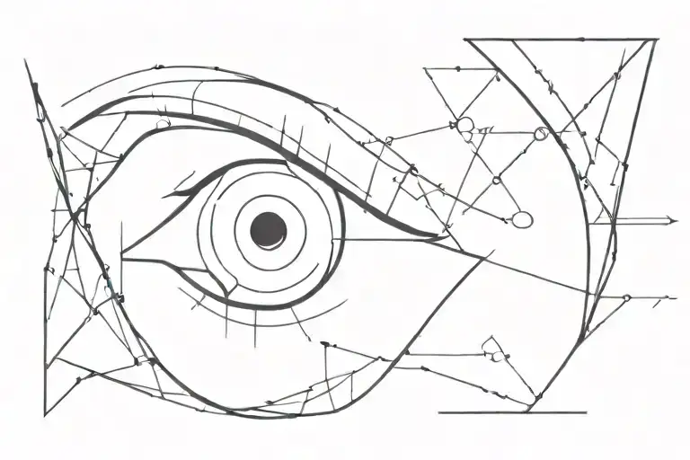 A Wireframe Symbol Of An Eye With Hidden Letters