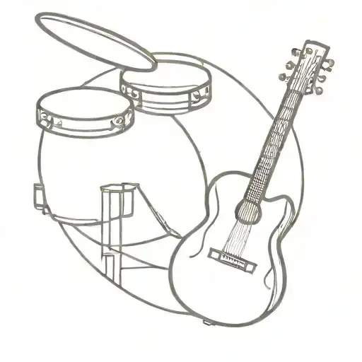 Drum And Guitar Merging Together