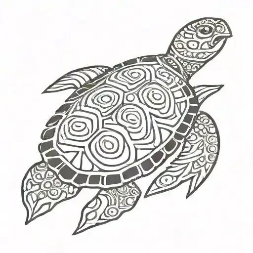 A Maori Design Of A Sea Turtle