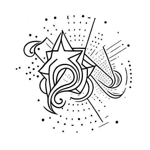 Shooting Star With A Moon