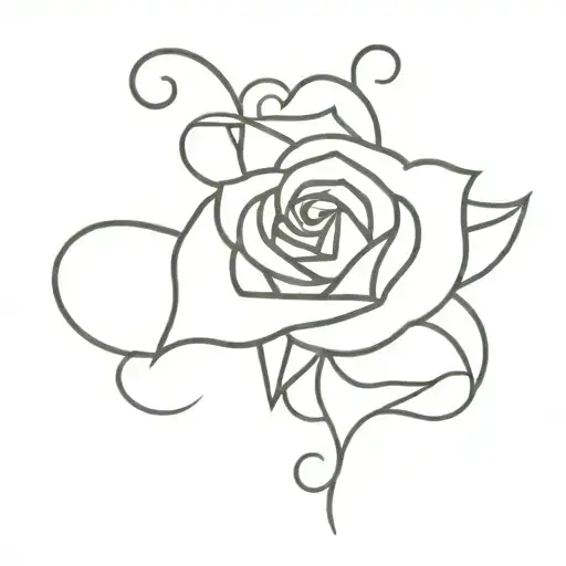 Rose Intertwined Hearts