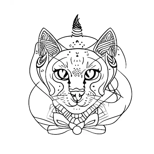 Minimalist Black Cat Silhouette