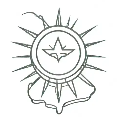 Simple Sun Very 1 Line Tattoo Design