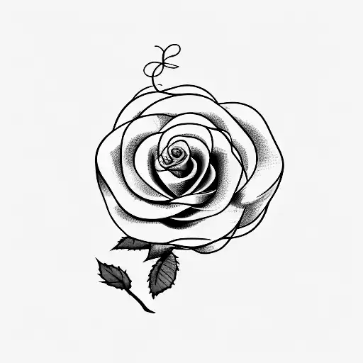 The Word 'Invincible' Written In A Minimalist Font With An Italian Rose Stem Forming The Letter 'I'
