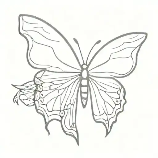 Butterfly Wings With Cat Skull