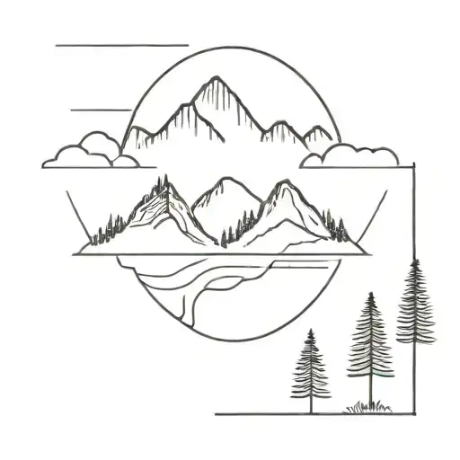 Mountain And Forest Landscape
