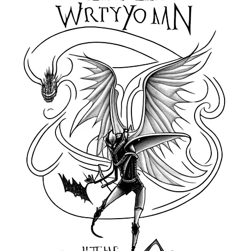 Woman's Straight Spine Tattoo Incorporating Harry Potter And How To Train Your Dragon