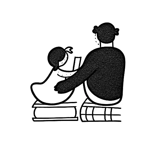 Man Reading Book To His Daughter
