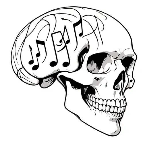 Replacing The Brain From The Skull With Music Notes