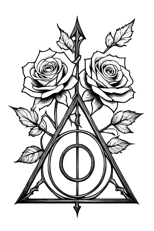 Deathly Hallows 4 Small Roses Modern