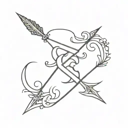 Letter S Inverted With Crown And Arrow