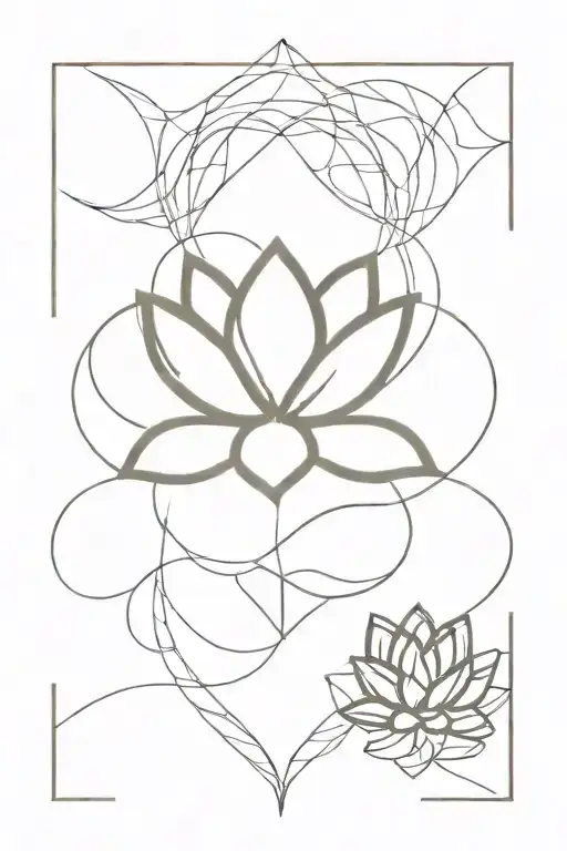 Unalome Symbol With Lotus