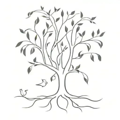 A Minimalist Design Of A Tree With Each Branch Representing One Of Your Children