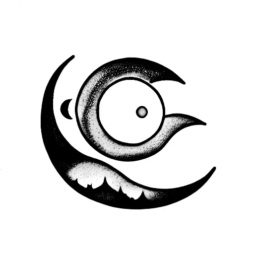 Crescent Moon In Clouds