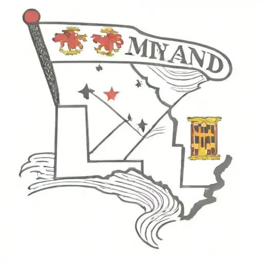 State Of Maryland With A Golf Flag Coming Out Of Ocean City And The Words Seacrets Invitational
