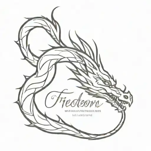 Dragon With The Inscription Freedom