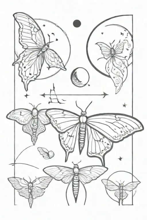 Luna Moth And Moon Phases