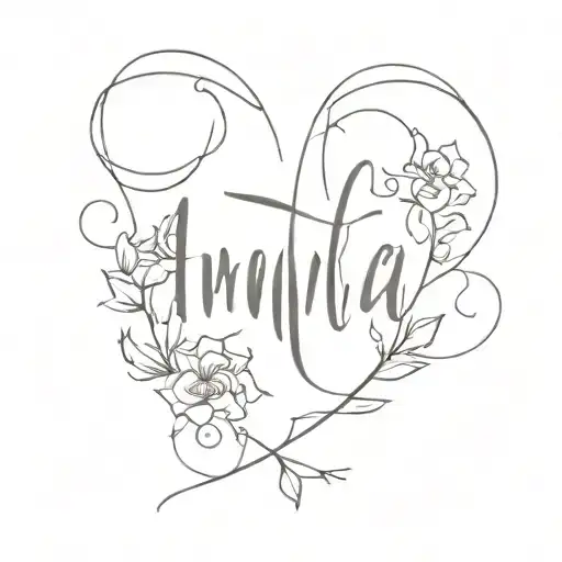 Amalia Lettering Tattoo Design