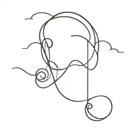 A Minimalist Tattoo Of A Music Note Intertwined With A Mountain Peak