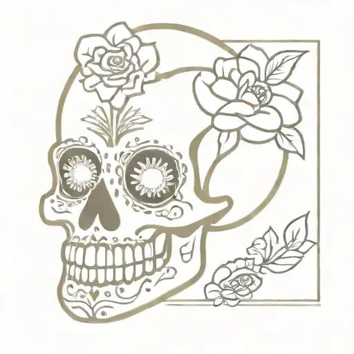 Traditional Mexican Sugar Skull With Taco Elements Incorporated