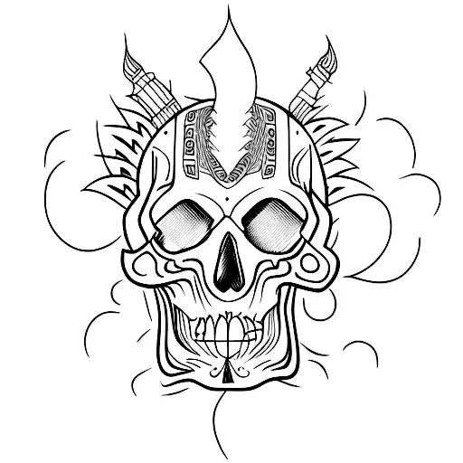 Simple One Line Skull