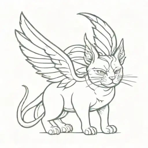 Fat Cat With Wings And Horn Of Apocalypse